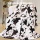 thumbnail image 1 of 1pc Soft and Warm Cow Print Blanket - Plush Fleece Flannel Throw for All-Season Comfort - Perfect for Daughters, Adults, Students, and Teens, 1 of 5