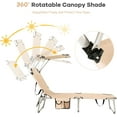 thumbnail image 6 of YEXJ Chaise Lounge Beach Chair with Canopy Shade, Adjustable 5 Position, Foldable Recliner Tanning Chair with Side Storage Pocket for Garden Patio Poolside, 6 of 9