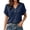 Navy, variant on cocolona Summer Womens Button Down Tops V Neck Short Sleeve Loose Shirts Dressy Casual Solid Color Blouses