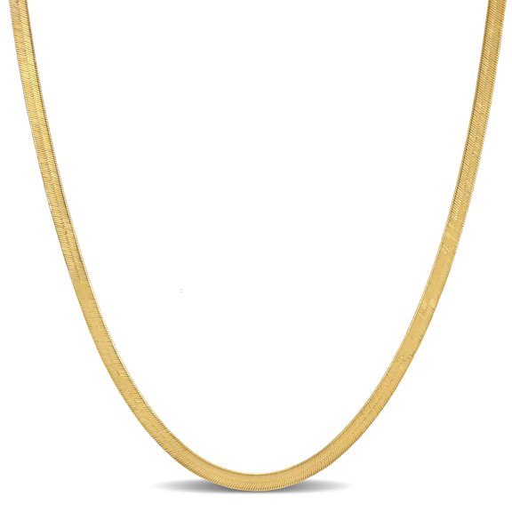 Everly Women's 3.5mm 10k Yellow Gold Flex Herringbone Chain Necklace