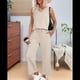 thumbnail image 5 of Conjuntos de 2 Piezas para Mujer, Conjuntos Verano, Conjuntos Estar por Casa, Blusas Cuello Alto, Pantalones Cortos Pierna , Conjuntos de Viaje para Vacaciones Albaricoque S, 5 of 8