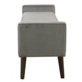 thumbnail image 3 of HomePop Fulton Banc de Rangement Moderne en Tissu Velours, Fini Gris, 3 of 10