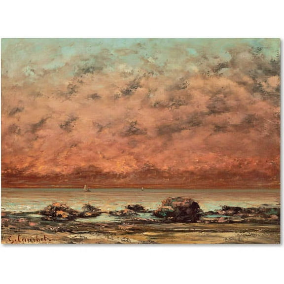 Trademark Fine Art "The Black Rocks at Trouville" Canvas Art by Gustave Courbet