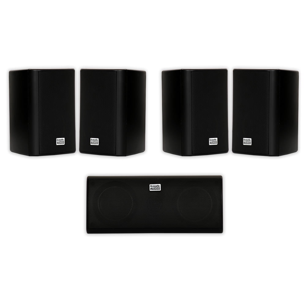 Acoustic Audio AA321B and AA40CB Indoor Speakers Home Theater 5 Speaker Set 