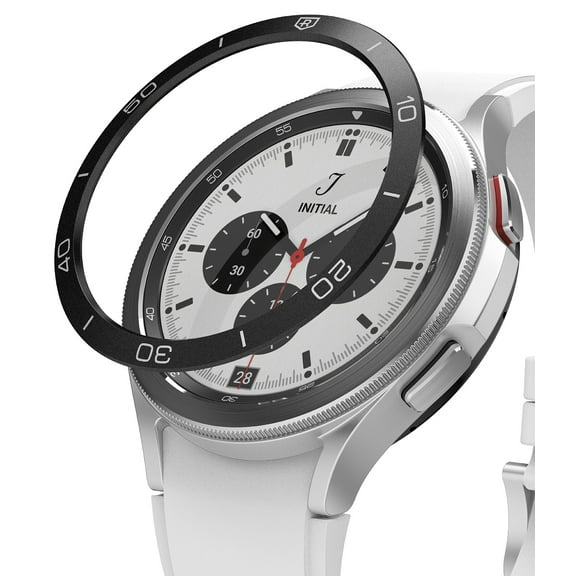 Ringke Bezel Styling Compatible with Samsung Galaxy Watch 4 Classic 42mm Adhesive Aluminum Frame Ring Scratch Protection Cover Accessory - Black (42-15)