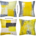 thumbnail image 5 of STONCEL Cushion Covers, Set of 4 Decorative Short Plush Throw Pillow Covers, Abstract Style Square Throw Pillow Cases 45cm x 45cm for Sofa Bedroom Chair Office Outdoor Patio Decor (Yellow), 5 of 9