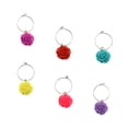 thumbnail image 3 of MasteelfCA 6pcs Rose Wine Glass Marker Flower Ring Drinking Cup Identifier Cup Sign (Mixed Colors), 3 of 7