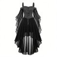 thumbnail image 3 of Gothic Witch Dress For Women Off Shoulder Butterfly Sleeve Lace Halloween Dress Medieval Vampire Vintage Gothic Outfit, 3 of 5