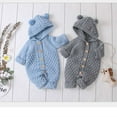 thumbnail image 4 of Pelele de punto con capucha para bebé recién nacido, mono, traje de nieve más cálido para niños y niñas, gris, 80cm BANYUO Hogar, 4 of 6