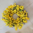 thumbnail image 3 of 19.7 Inch Spring Wreaths for Front Door Large Easter Forsythia Floral Summer Spring Door Wreaths Outdoor All Season Spring Decorations for Home Porch Room Window Wall Farmhouse Decor (Yellow), 3 of 8