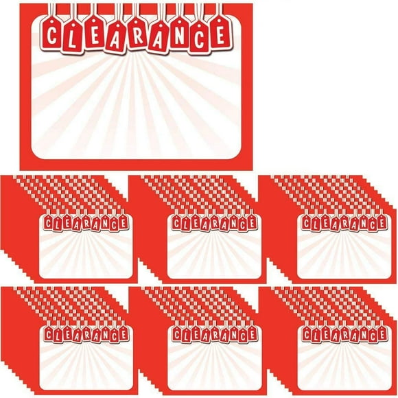 Retail Genius Clearance 60 Sign Value Pack. Big 5x7 Display Tags Boost Business. Thick, Durable, Easy to Write On Cards
