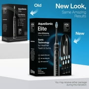 AquaSonic Elite Rechargeable Electric Toothbrush Set - ADA Accepted, 5 Modes, Travel Case, 8 Brush Heads (Black)