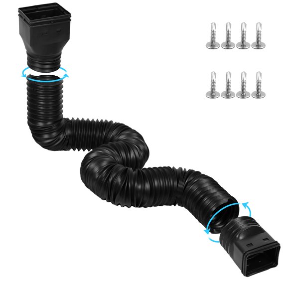 Extensiones Gutter Downspout Plusgutter de 3,5 a 3,5 m, color negro