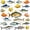 White Blue Orange, variant on Manfei Artistic Fish Twin Bedding, Sea Striped Bedding Comforter Set, Blue, Reversible, 7-Piece