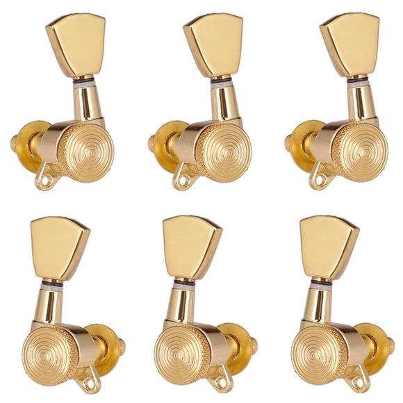 Clavijas de Afinación de Cuerdas de Bloqueo de Guitarra de 6 Piezas, Cabezal de Dorado - 3L3R CUTICAT Afinadores de botones de cuerda de guitarra