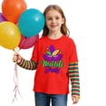 thumbnail image 4 of KHONTS Kids Mardi Gras Shirt Boys Girls Tuesday Tshirt Carnival Party Long Sleeve Tops,Size 2-12 Years Red 140, 4 of 5