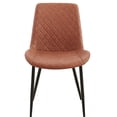 thumbnail image 3 of 2 Brown Pu Leather Dining Chairs - Modern Style With Metal Legs And Comfortable Seat Of 2 Base Foam Padding, 3 of 6