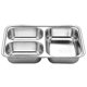 thumbnail image 1 of Stainless Steel Divided Dinner Tray Lunch Container Food Plate For School Canteen 3/5/4 Section, 1 of 5