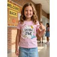 thumbnail image 3 of RUINIXCW Toddler Baby Girl Back to School T Shirt First Day of School Outfit Little Girl Pre Kindergarten First Second Third Fourth Fifth Grade Short Sleeve Casual Summer Tops 4-11Y, 3 of 7