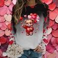 thumbnail image 1 of Valentine Day Sweatshirt for Women Love Heart Printed Pullover Top Cute Long Sleeve Crew Neck Casual Sweatshirts Grey XXL, 1 of 4