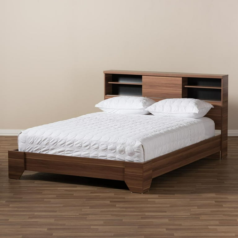 Baxton Studio Vanda Modern and Contemporary Two-Tone Walnut and Black Wood Queen Size Platform Bed Baxton Studio Vanda Modern and Contemporary Two-Tone Walnut and Black Wood Queen Size Platform Bed