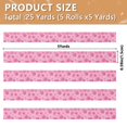 thumbnail image 3 of 5 Rolls Christmas Ribbon 1.5 inch Wide Decorative Ribbon for Gift Wrapping and Holiday Decorations Pink Hearts and Roses Pattern, 3 of 7