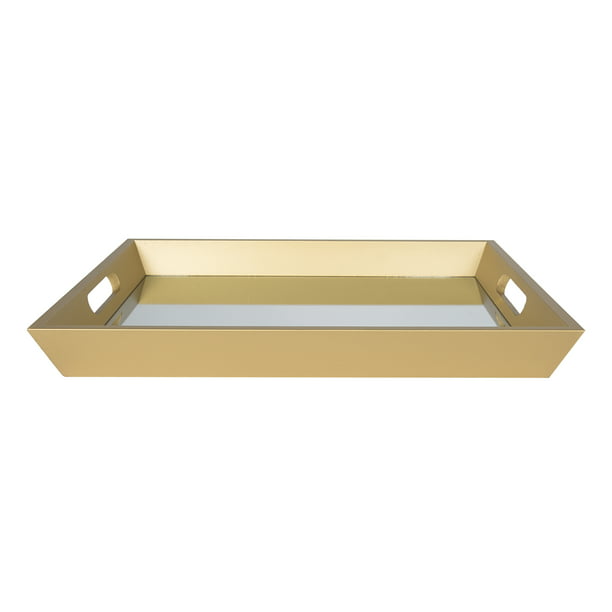 Mainstays Gold Decorative Tray With, Mirrored Gold Decorative Tray