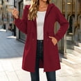 thumbnail image 6 of IUYRTFE Women's Long Zip Up Hoodie Jacket with Pockets Casual Lightweight Hooded Coat, 6 of 7