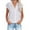 White, variant on LYXSSBYX Short Sleeve Womens Tops Button up Fashion Women's Short Sleeve Turndown Collar Round-Neck Button Casual Elastic Comfy Blouse Shirts