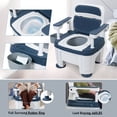 thumbnail image 6 of Bedside Commode, Adult Portable Toilet, Toilet Chair Seat with Handles, Height Adjustable Mobile Portable Toilet, Adult Potty Chair Load 882lb for Seniors Disabilities Elderly & Others -Blue, 6 of 9