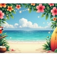 thumbnail image 3 of Tropical Design Beach Banner Hawaiian Surfboard Luau Decoration for Summer Party Outdoor Event, 3 of 7