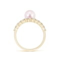 thumbnail image 2 of ANGARA Japanese Akoya Cultured Pearl Solitaire Ring with Diamonds in 14K Yellow Gold for Women | June Birthstone, Birthday, Anniversary, Jewelry Gift for Women | Pearl Ring, 2 of 8