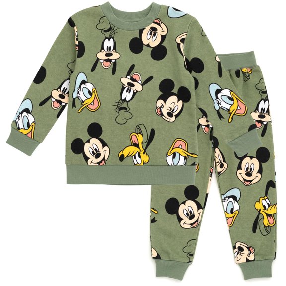 Set de ropa Disney Mickey Mouse Goofy Donald Duck para bebés niños, color verde de 18 meses