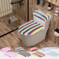 thumbnail image 2 of PEIBang Colorful Toilet Lid Covers and Tank Cover Set,Soft Plush Tank Lip Covers Machine Washable for Bathroom Decoration Accessories, 2 of 6