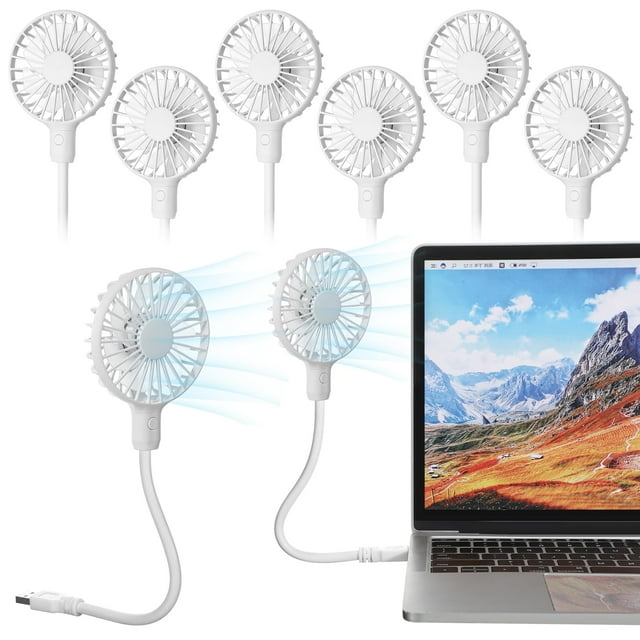 6 Pcs 360° Rotatable USB Mini Portable Fan | Multi - Device Compatible, Desktop/Pocket – Home/Office/Travel/Commute