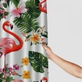 thumbnail image 3 of Orinice shower curtain, flower floating, palm banana leaves, bathroom accessories, washable fabric bath décor, 3 of 7