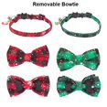 thumbnail image 3 of Mumup 2Pack Christmas Cat Collars Breakaway with Stylish Bow, 2 Pack Red Green Plaid Xmas Kitten Collar with Bell, Removable Bowtie Christmas Collar for Cats, 3 of 5