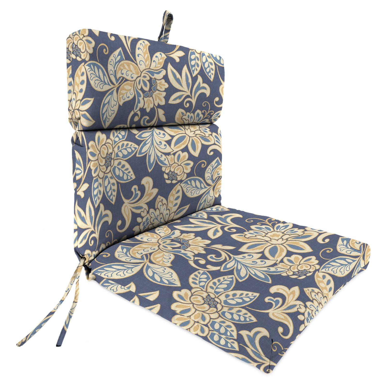 Jordan Manufacturing 22" x 44" Green Solid Outdoor Chair Cushion with Ties and Loop