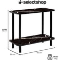 thumbnail image 2 of Mesa Centro Lateral Minimalista Madera Doble Repisa 60cm Color Negro Marmoliado, 2 of 8