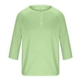 thumbnail image 4 of YOIAVAIOY Men's Lightweight Henley Shir 3/4 Sleeve Raglan Baseball Tshirt Casual Slim Fit Sport Athletic Tee Tops Mint Green M, 4 of 6