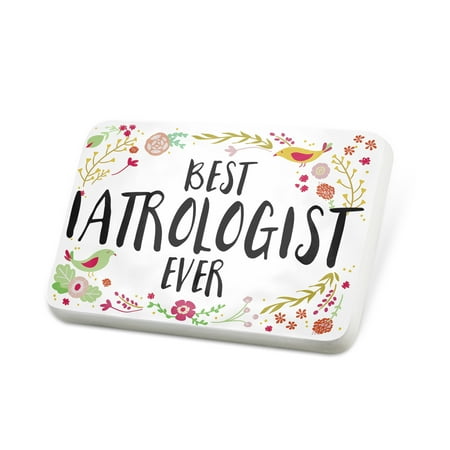 Porcelein Pin Happy Floral Border Iatrologist Lapel Badge – NEONBLOND