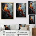 thumbnail image 4 of Designart "Creature Ruby Redbird Radiance" Animals Floater Framed Canvas Wall Art, 4 of 7