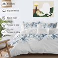 thumbnail image 3 of Winter Christmas Duvet Cover Set King Size, Blue Floral Eucalyptus Leaves 4 Piece Soft Microfiber Bedding Set with 1 Duvet Cover, 1 Flat Sheet, 2 Pillowcases, 3 of 9