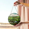 thumbnail image 5 of Scenic Countryside With Sheep Stained Glass Suncatcher, Nature Inspired Window Hanging Decor, 5 of 6