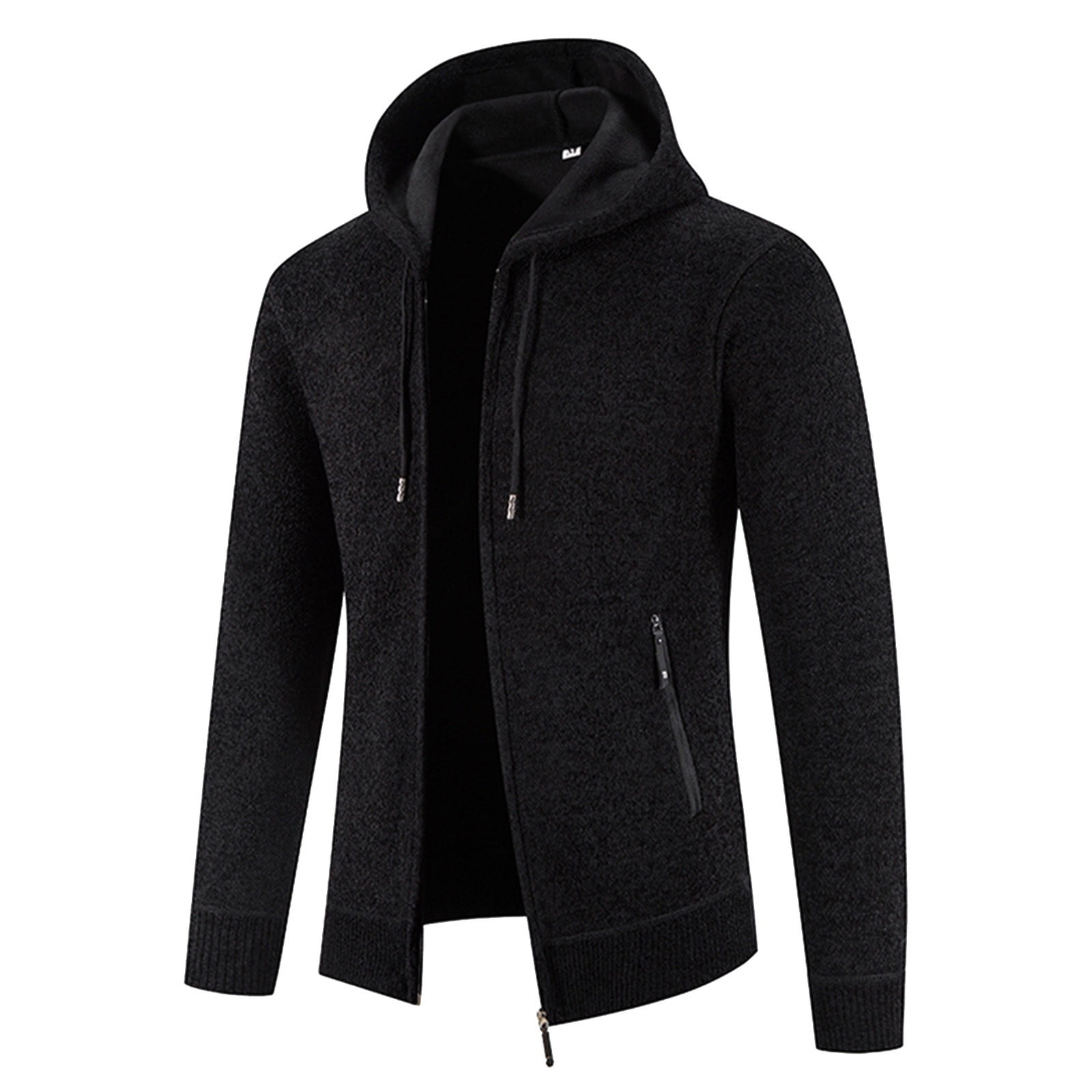 Pgeraug hoodies for men Solid Hooded Zipper Warm Cardigan Knitted Coat ...