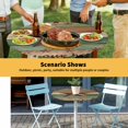 thumbnail image 6 of Elastic Fitted Round Tablecloth, Western Texas Star Vintage Waterproof Stretch Table Cover for 36"-44" Tables, Retro Farmhouse Brown Green Wooden Washable Outdoor Tablecloths for Patio, Picnic, 6 of 9