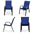 thumbnail image 6 of Gymax Patio Set of 4 Dining Chairs Stackable Armrest Space Saving Garden Patio Navy, 6 of 6
