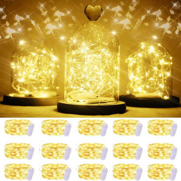 Fairy Lights SmilingTown, 20 luces LED, funciona con pilas, 2 m, 15 unidades