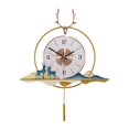 thumbnail image 1 of Reloj de arte de lujo ligero de estilo europeo, decoración for sala de estar, porche, reloj de pared, reloj silencioso creativo con forma de ciervo, 1 of 8