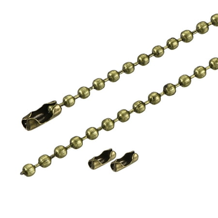 

Uxcell 39.4 Long 0.12 Diameter Beaded Link with Connectors Pull Chain Extension Iron Bronze 1pack